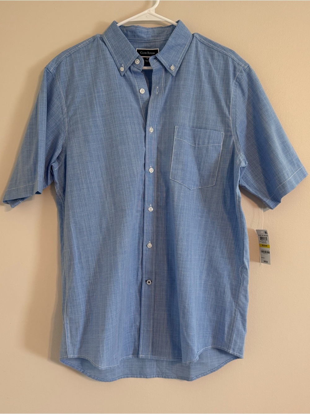 Club Room Men's NWT Short-Sleeve Button-Down Shirt in Light Blue